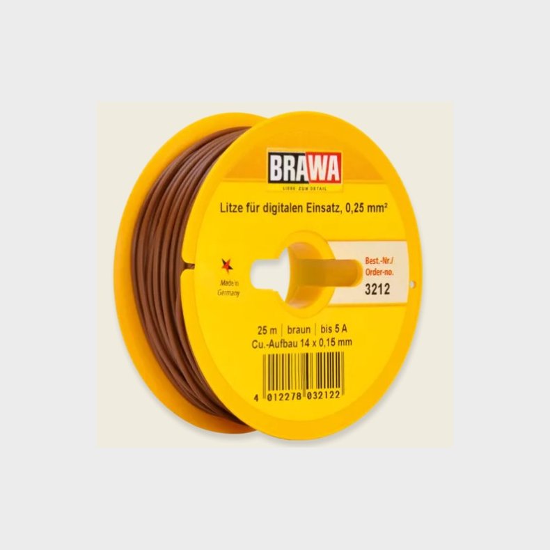 Brawa ledning brun 25m  0,25 Q